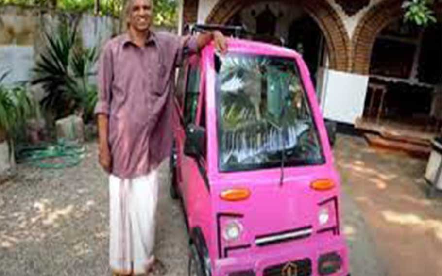 A 67 year old man develops an Electric Car in Kerala 1 electric car