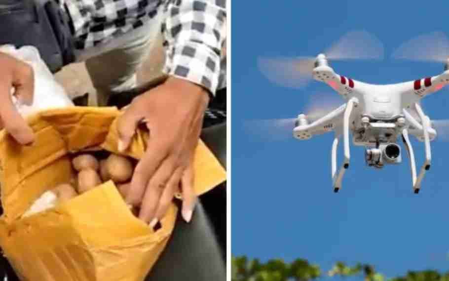 man orders drone camera