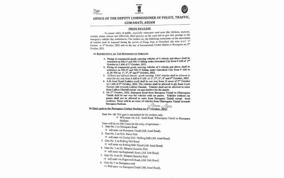 DCP issues notice for traffic regulation on Durga Puja 1 traffic regulation on Durga Puja