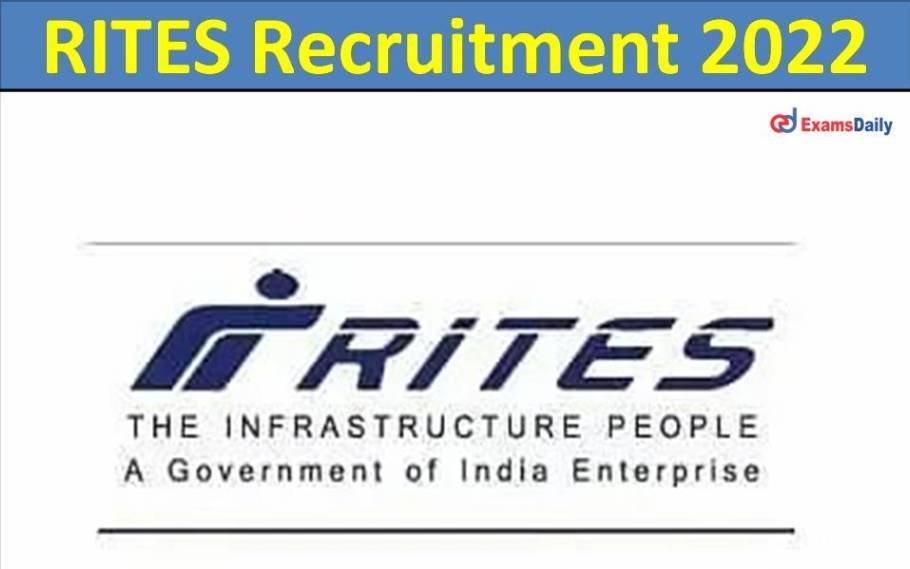 RITES Recruitment 2022, Vacancy Available For General Manager, Apply Online! 1 RITES Recruitment 2022