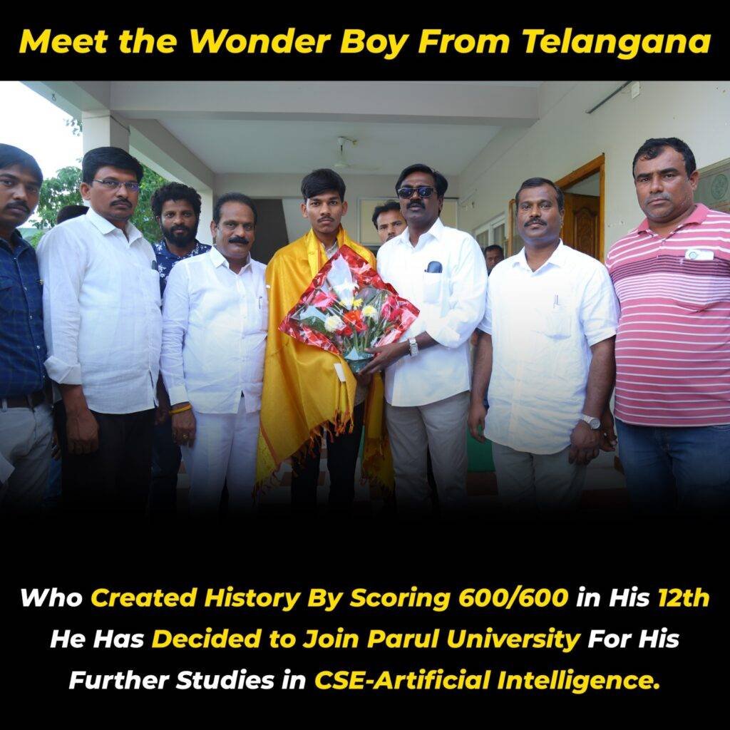 Telangana teenager scores perfect 600/600 in 12th Boards, attracts offers from top universities; choses Parul University for further studies 1 Telengana topper joins Parul University
