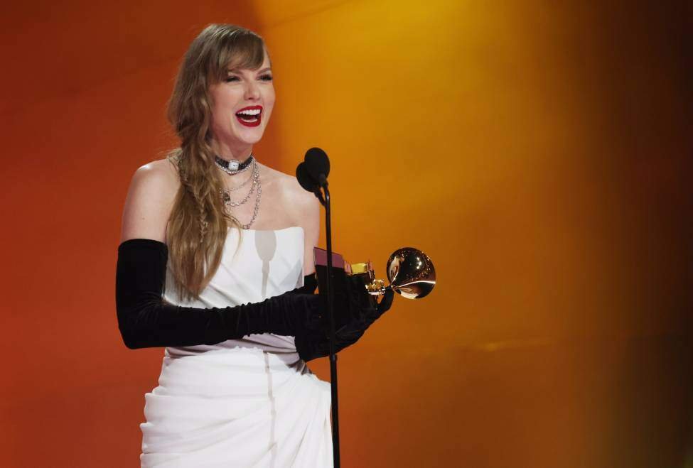 Taylor Swift Makes History with Fourth Grammy Win, Reigns as Spotify's Second Most-Followed Artist Amidst Super Bowl Fever 1 Taylor Swift
