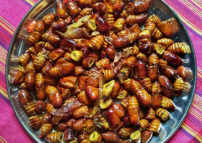 Exotic Flavors: Exploring the Traditional Silkworm Dish of Northeast India 1 silkworm pupae polu leta recipe main photo